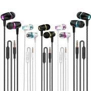 Kamon Earbuds Wired with Microphone, 5 Pack Wired Headphones with Powerful Heavy Bass, High Definition, Earphones Wired 3.5mm Jack (K1)